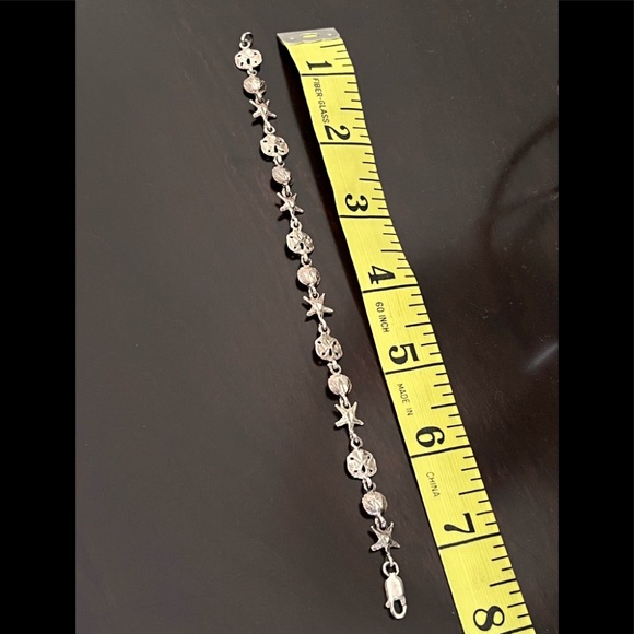 Sea Shell Star Fish Sand Dollar Bracelet Stamped 925 - Picture 4 of 5